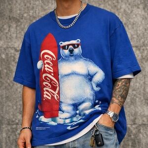 Vintage 1995 Coca Cola Polar Bear graphic tee